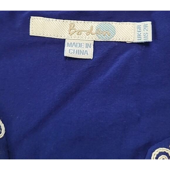 BODEN Blue Embroidered Dress – Women’s 2R – Classic Floral Elegance - Picture 5 of 9